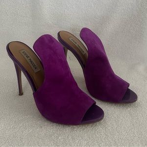 STEVE MADDEN SINFUL PURPLE SUEDE HEELS